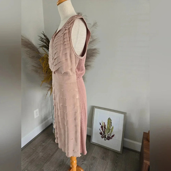 MarcCain Silk Layered Knit Dress sz 3 - Picture 6 of 9